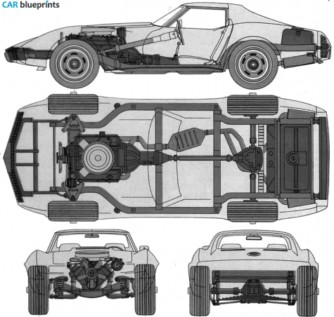 1975 Chevrolet Corvette C3 Coupe blueprint