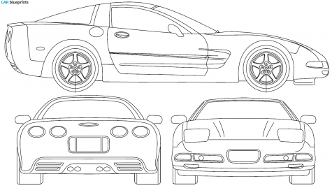 2000 Chevrolet Corvette C3 Coupe blueprint