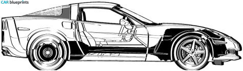 2005 Chevrolet Corvette C6 Coupe blueprint