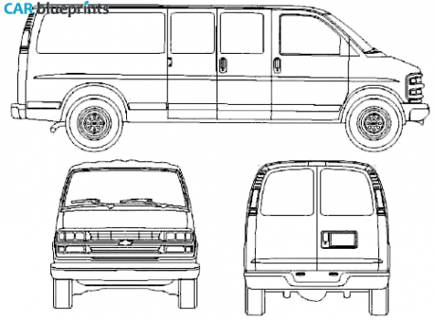 1996 Chevrolet Express LWB Van blueprint