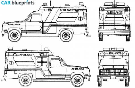 1985 Chevrolet Ambulance Van blueprint