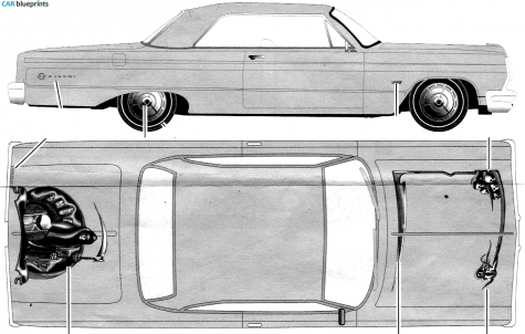 1964 Chevrolet Impala Convertible Cabriolet blueprint