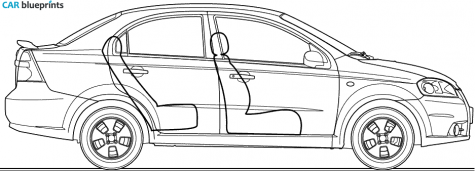 2006 Chevrolet Aveo 4-door Sedan blueprint