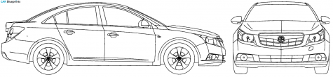 2010 Chevrolet KR Cruze Sedan blueprint