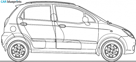 2007 Chevrolet Spark LT Hatchback blueprint