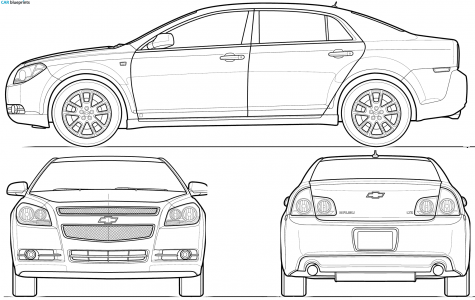 2008 Chevrolet Malibu Sedan blueprint