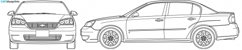 2007 Chevrolet Malibu LT Sedan blueprint