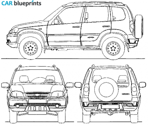 2009 Chevrolet Niva GLS SUV blueprint