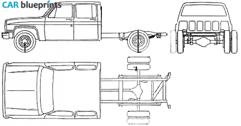 1990 Chevrolet Pick-up Crew Cab Chassis Pick-up blueprint