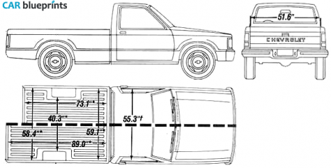 1990 Chevrolet S-10 Long Bed Pick-up blueprint