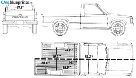 1990 Chevrolet S-10 Short Bed Pick-up blueprint