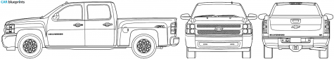 2007 Chevrolet Silverado GMT900 Pick-up blueprint