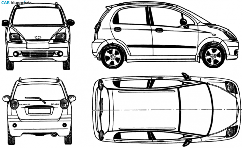 2004 Chevrolet Spark Hatchback blueprint