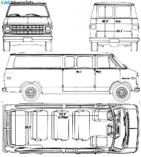 1990 Chevrolet Sportvan Van blueprint