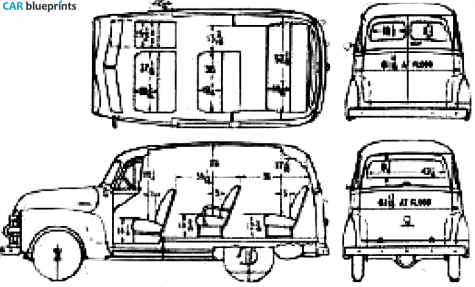 1954 Chevrolet Suburban Carryall 3106 Wagon blueprint