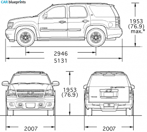 2007 Chevrolet Tahoe GMT900 SUV blueprint