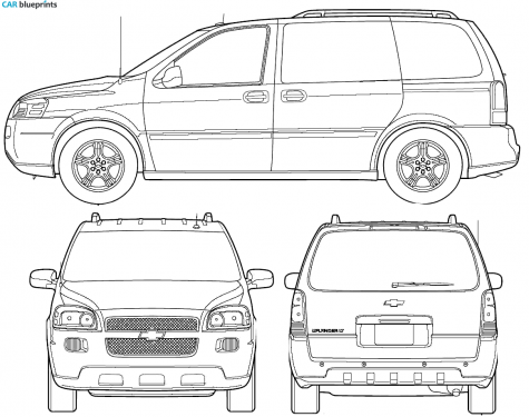 2006 Chevrolet Uplander SWB Minivan blueprint