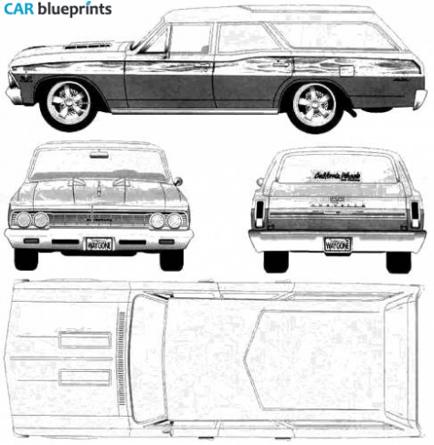 1966 Chevrolet Chevelle Station Wagon blueprint