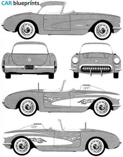 1957 Chevrolet Corvette C1 Roadster blueprint