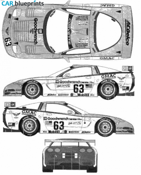 Chevrolet Corvette C5 R Coupe blueprint