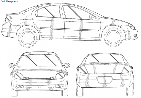 1995 Chrysler Neon Sedan blueprint