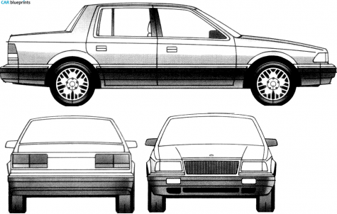 1990 Chrysler Saratoga Sedan blueprint