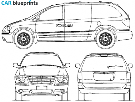 2007 Chrysler Town and Country Minivan blueprint