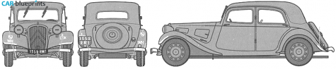 1939 Citroen 11CV Traction Avant Sedan blueprint