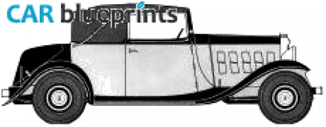 1933 Citroen 15CV Cabriolet blueprint