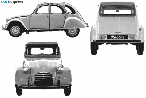 1963 Citroen 2CV AZ Hatchback blueprint