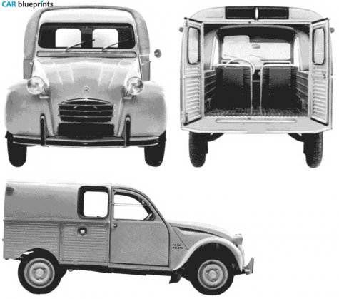 1963 Citroen 2CV AZU AK Wagon blueprint