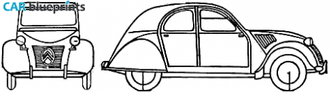 1954 Citroen 2CV Hatchback blueprint