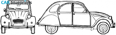 1971 Citroen 2CV6 Hatchback blueprint