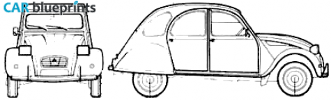 1982 Citroen 2CV6 Hatchback blueprint