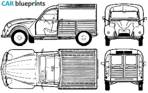 1974 Citroen 2CV Fourgonette Wagon blueprint