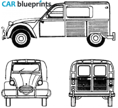 1962 Citroen 2CV Fourgonette Argentina Wagon blueprint