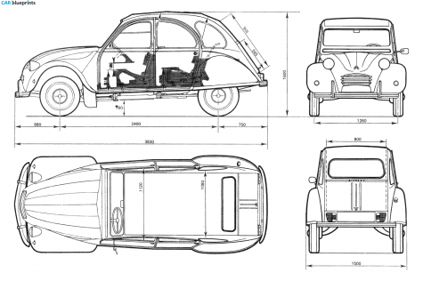 1979 Citroen 2CV Hatchback blueprint