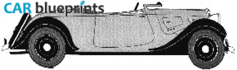 1936 Citroen 7CV  Traction Avant Cabriolet blueprint