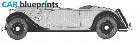 1935 Citroen 7CV  Traction Avant Cabriolet blueprint