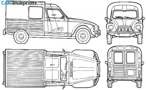 1978 Citroen Acadiane Van blueprint