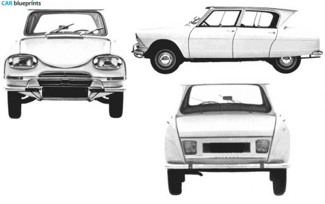 1961 Citroen Ami 6 Berline Sedan blueprint