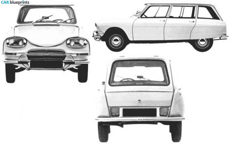 1961 Citroen Ami 6 Break Wagon blueprint