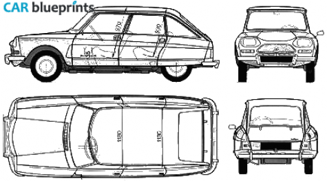 1974 Citroen Ami 8 Sedan blueprint