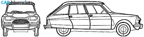 1974 Citroen Ami 8 Sedan blueprint