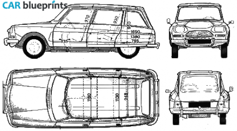 1974 Citroen Ami 8 Break Wagon blueprint