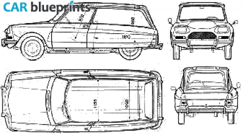 1975 Citroen Ami 8 Commerciale Wagon blueprint