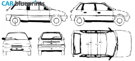 1991 Citroen AX Hatchback blueprint