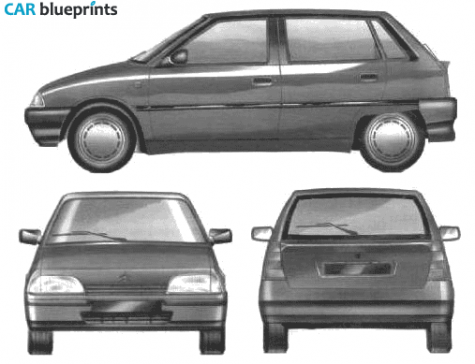 1991 Citroen AX Hatchback blueprint