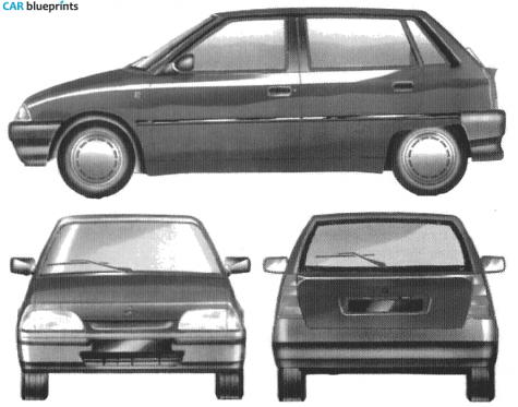 1991 Citroen AX Hatchback blueprint