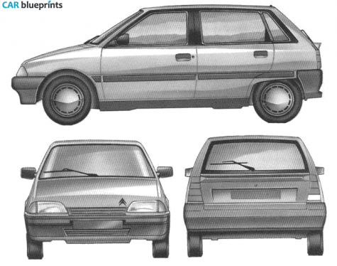 1991 Citroen AX 5-door Hatchback blueprint